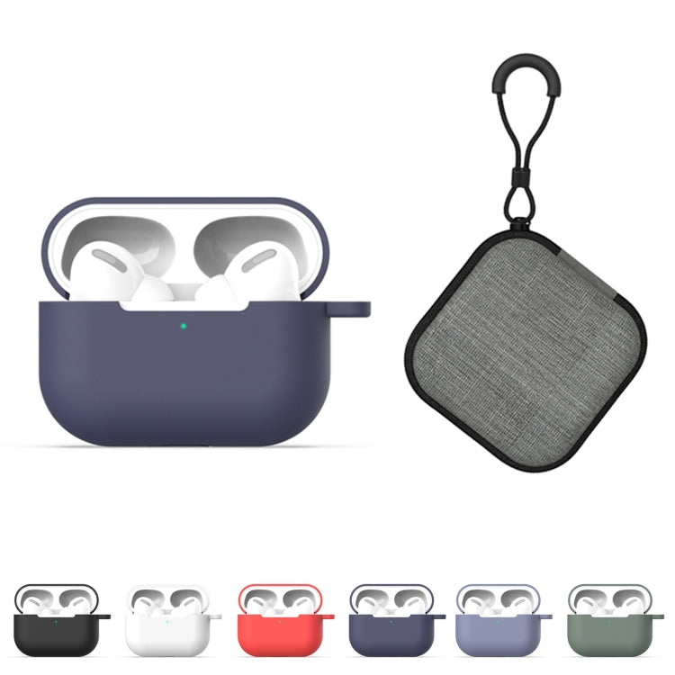 For AirPods Pro 5 in 1 Silicone Earphone Protective Case + Earphone Bag + Earphones Buckle + Hook...