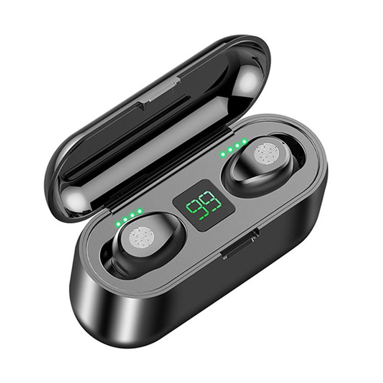 F9 TWS V5.0 Touch Control Binaural Wireless Bluetooth Headset with Charging Case and Digital Disp...