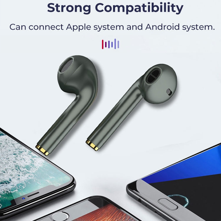 J18 Bluetooth 5.0 TWS Wireless Binaural Bluetooth Earphone with Charging Box, J18 (Green)��������...