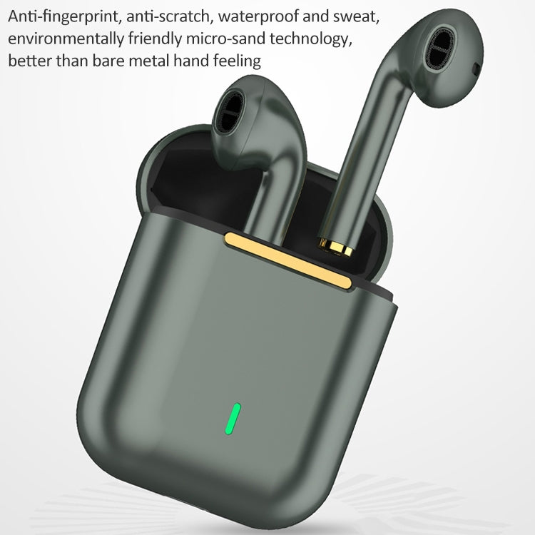 J18 Bluetooth 5.0 TWS Wireless Binaural Bluetooth Earphone with Charging Box, J18 (Green)��������...