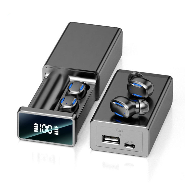 A22 English Version Pull-out Digital Display Bluetooth Earphone with Magnetic Charging Box, Suppo...
