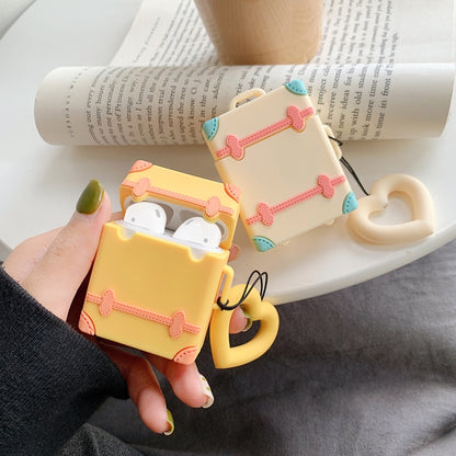 Wireless Earphones Shockproof Candy Colored Suitcase Silicone Protective Case for Apple AirPods 1...