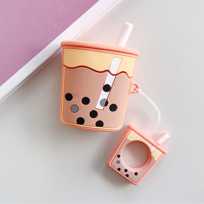 Wireless Earphones Shockproof Pearl Milk Tea Silicone Protective Case for Apple AirPods 1 / 2����...