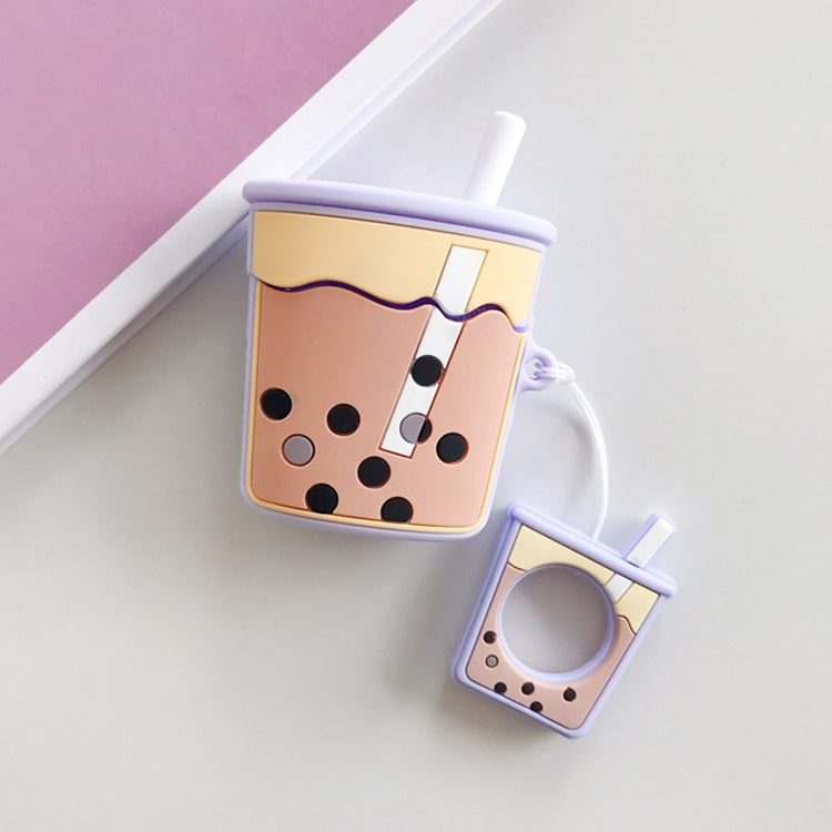 Wireless Earphones Shockproof Pearl Milk Tea Silicone Protective Case for Apple AirPods 1 / 2����...