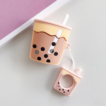 Wireless Earphones Shockproof Pearl Milk Tea Silicone Protective Case for Apple AirPods 1 / 2����...
