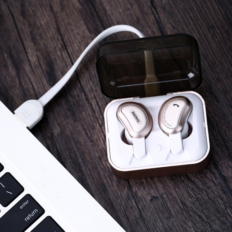 REMAX TWS-1 Half Moon Shaped Bluetooth 4.2 Wireless Bluetooth Earphone with Charging Box, TWS-1 G...