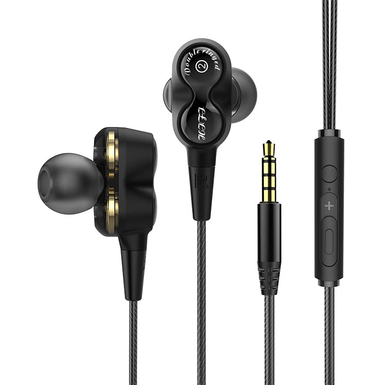 D12 1.2m Wired In Ear 3.5mm Interface Stereo Wire-Controlled HIFI Earphones Dual-motion Loop Runn...