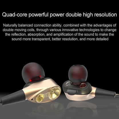 D12 1.2m Wired In Ear 3.5mm Interface Stereo Wire-Controlled HIFI Earphones Dual-motion Loop Runn...