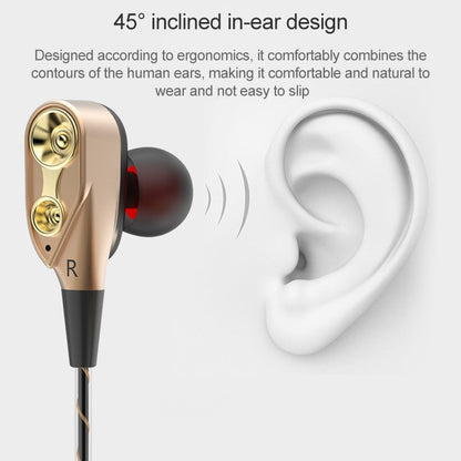 D12 1.2m Wired In Ear 3.5mm Interface Stereo Wire-Controlled HIFI Earphones Dual-motion Loop Runn...