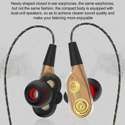D12 1.2m Wired In Ear 3.5mm Interface Stereo Wire-Controlled HIFI Earphones Dual-motion Loop Runn...