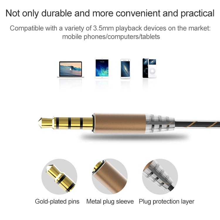 D12 1.2m Wired In Ear 3.5mm Interface Stereo Wire-Controlled HIFI Earphones Dual-motion Loop Runn...