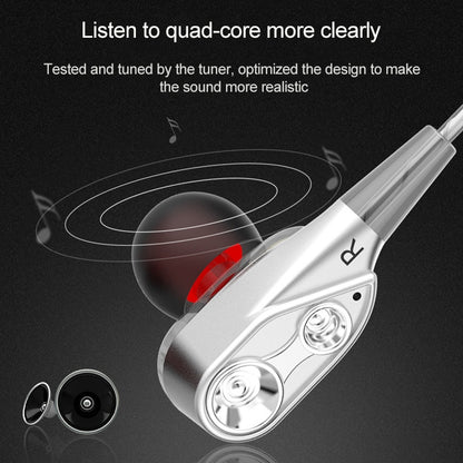 D12 1.2m Wired In Ear 3.5mm Interface Stereo Wire-Controlled HIFI Earphones Dual-motion Loop Runn...