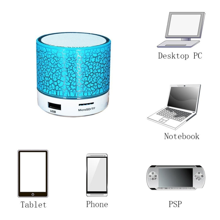 A9 Mini Glare Crack Bluetooth Speaker with LED Light