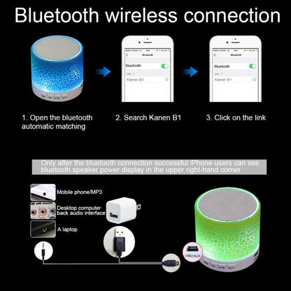 A9 Mini Glare Crack Bluetooth Speaker with LED Light