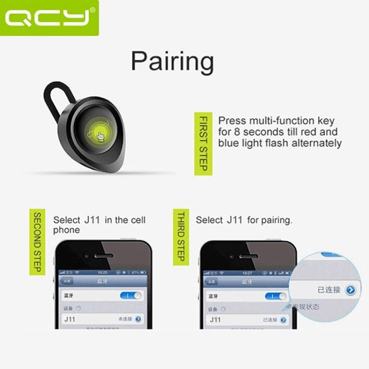 QCY J11 Car Bluetooth 4.1 Earphone with Mic