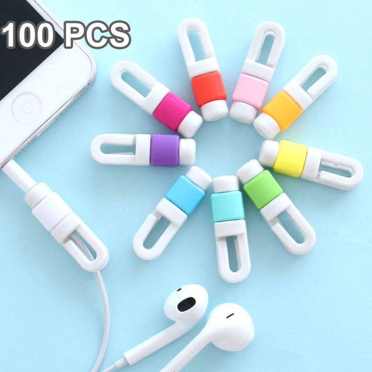 100 PCS Earphone Headphone Wire Cable Line Protective Cover Winder Cord Wrap Organizer, Random Co...