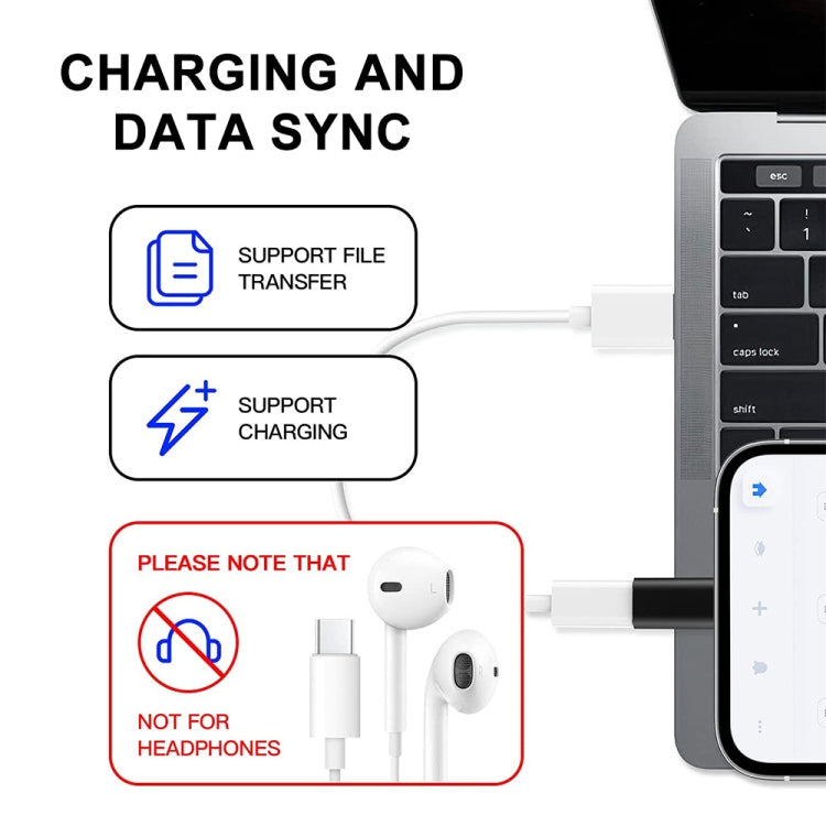ENKAY Hat-Prince HC-6 Mini ABS USB-C / Type-C 3.1 to 8 Pin Port Connector Adapter(White), Black��...