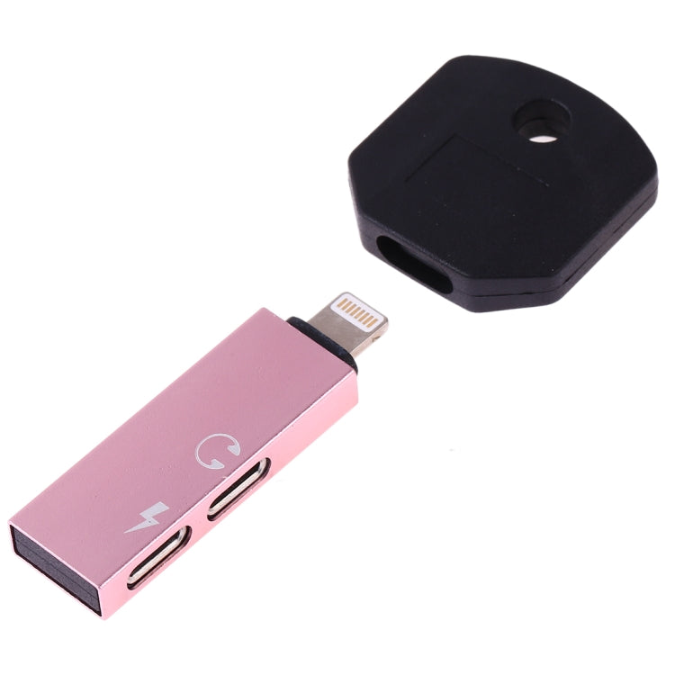 RC16 Dual 8 Pin Female to 8 Pin Male Key Shape Mini Portable Audio & Charge Adapter