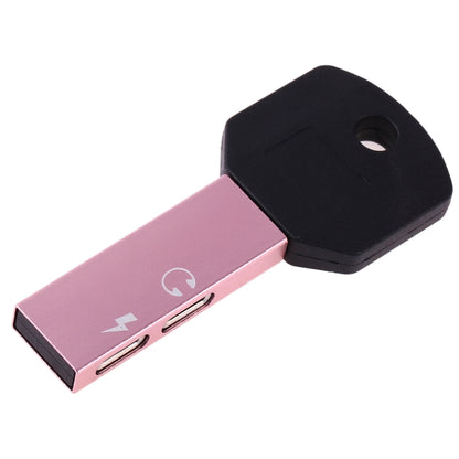 RC16 Dual 8 Pin Female to 8 Pin Male Key Shape Mini Portable Audio & Charge Adapter