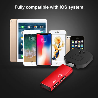 RC16 Dual 8 Pin Female to 8 Pin Male Key Shape Mini Portable Audio & Charge Adapter