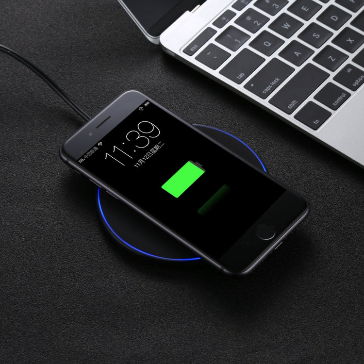 DC 9V 1.67A / 5V 1A Universal Round Shape Qi Standard Fast Wireless Charger with Indicator Light�...