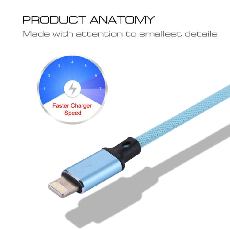 1m 2A USB to 8 Pin Nylon Weave Style Data Sync Charging Cable, 8 Pin Blue, 8 Pin Red, 8 Pin White...