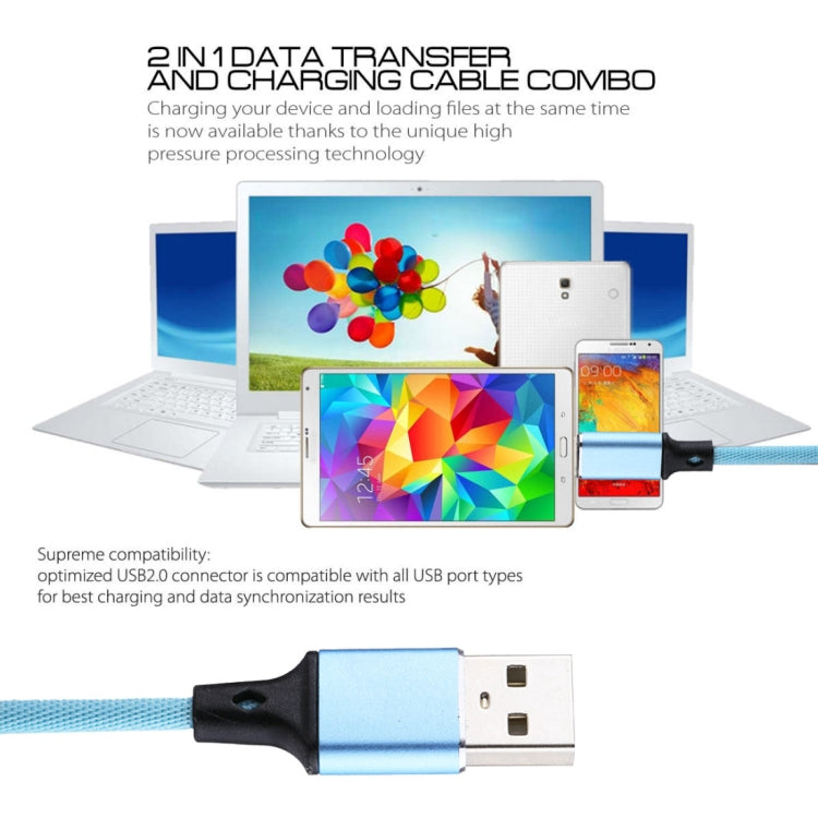 1m 2A USB to 8 Pin Nylon Weave Style Data Sync Charging Cable, 8 Pin Blue, 8 Pin Red, 8 Pin White...
