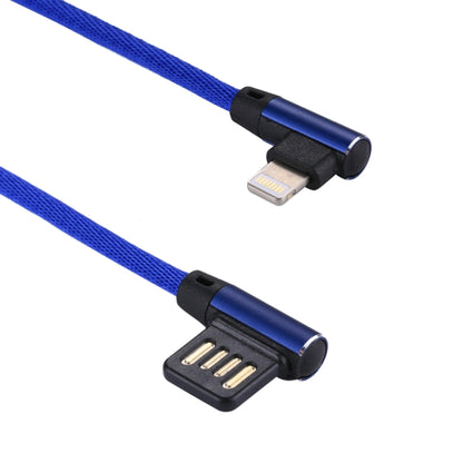 1m 2.4A Output USB to 8 Pin Double Elbow Design Nylon Weave Style Data Sync Charging Cable�������...