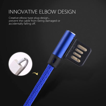 1m 2.4A Output USB to 8 Pin Double Elbow Design Nylon Weave Style Data Sync Charging Cable�������...