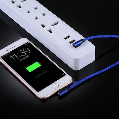 1m 2.4A Output USB to 8 Pin Double Elbow Design Nylon Weave Style Data Sync Charging Cable�������...