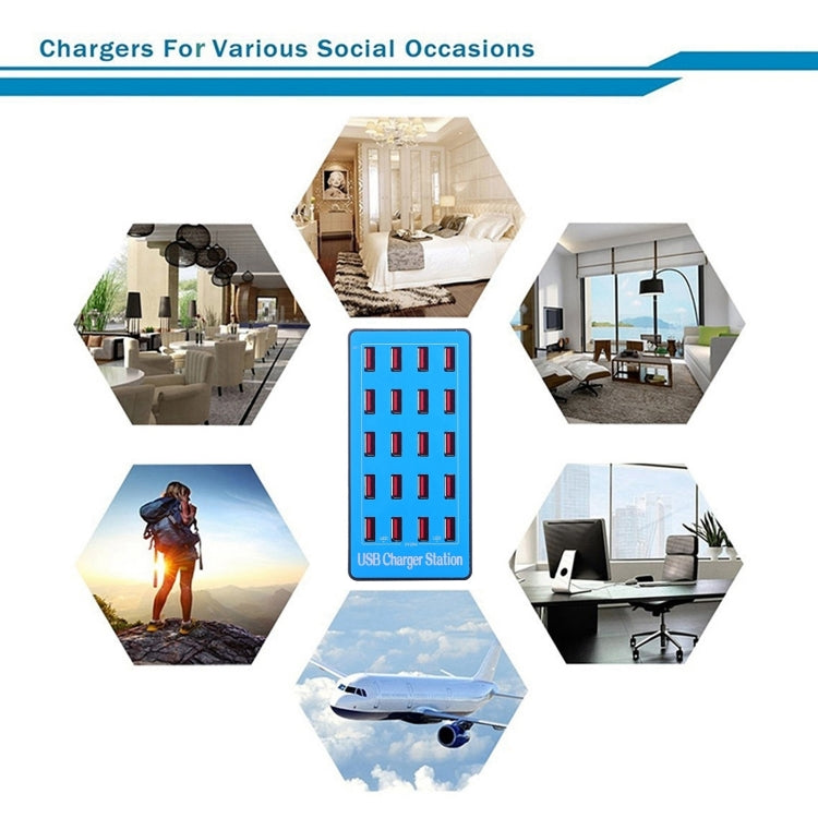 WLX-A5+ 100W 20 USB Ports Charger Station Smart Charger