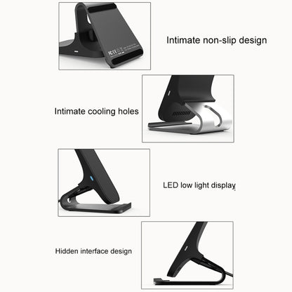 HAMTOD M5 15W Intelligent Dual Coil Design Qi Standard Holder Wireless Charger with Indicator Lig...