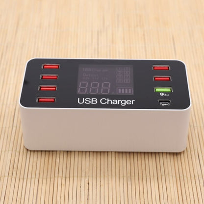 A9+ Multi-function AC 100V~240V 8 Ports USB Digital Display LCD Detachable Charging Station Smart...