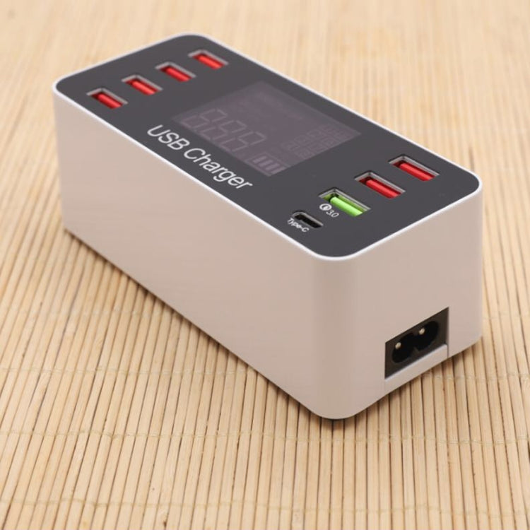 A9+ Multi-function AC 100V~240V 8 Ports USB Digital Display LCD Detachable Charging Station Smart...