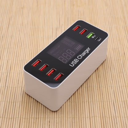 A9+ Multi-function AC 100V~240V 8 Ports USB Digital Display LCD Detachable Charging Station Smart...