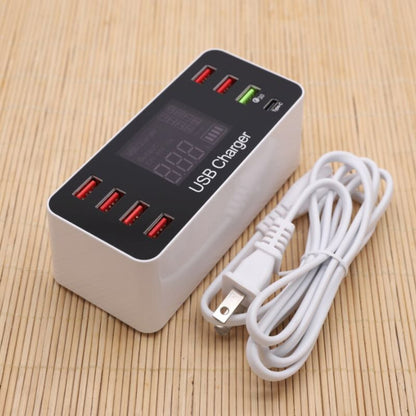 A9+ Multi-function AC 100V~240V 8 Ports USB Digital Display LCD Detachable Charging Station Smart...
