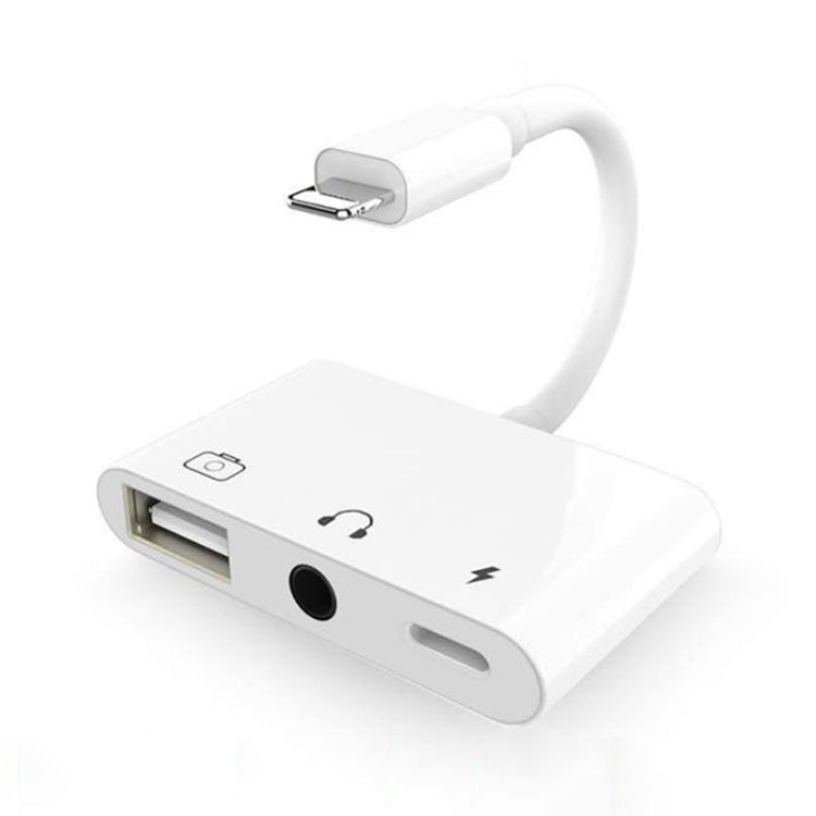 3 in 1 8 Pin + 3.5mm + USB 3.0 OTG to 8 Pin Male Adapter