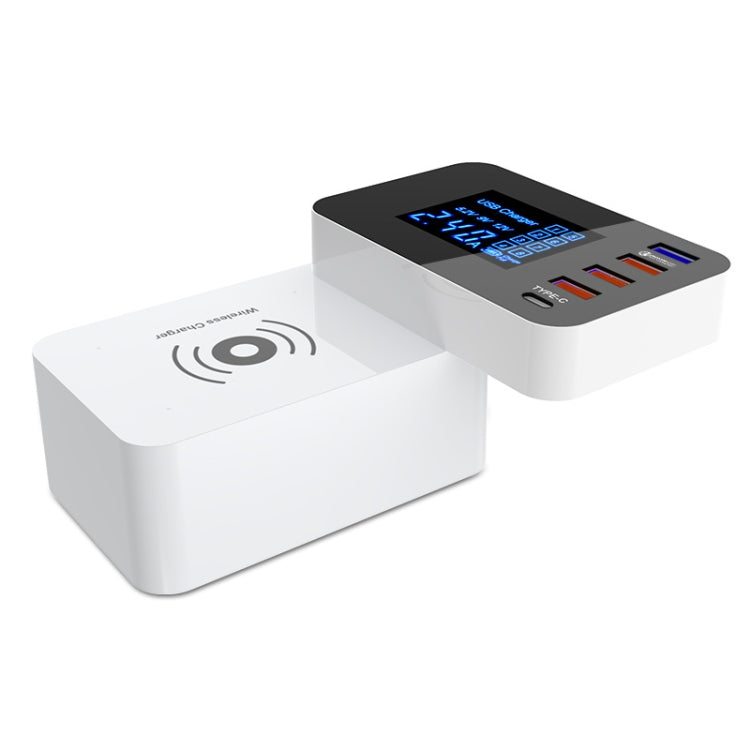 CDA33QW 40W QC 3.0 USB Ports + 3 USB Ports + USB-C / Type-C Ports + Wireless Charging Multi-funct...