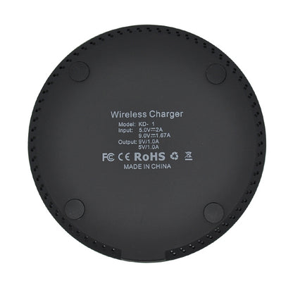 KD-1 Ultra-thin 10W Fast Charging Wireless Charger for Android Phones & iPhone, Fast Charging, Black