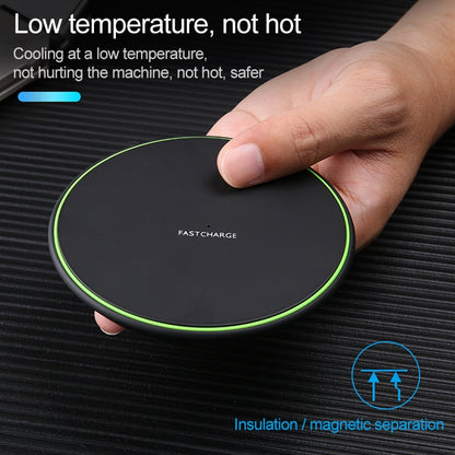 KD-1 Ultra-thin 10W Fast Charging Wireless Charger for Android Phones & iPhone, Fast Charging, Black