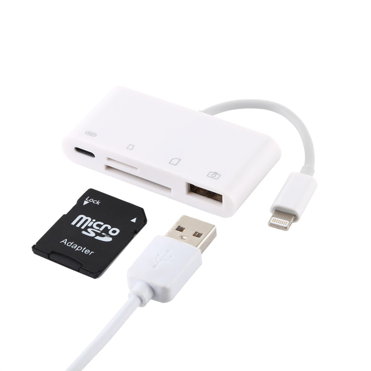 NK-108L 8 Pin to USB + TF Card + SD Card Camera Reader Adapter, Compatible with IOS 9.1 and Above...