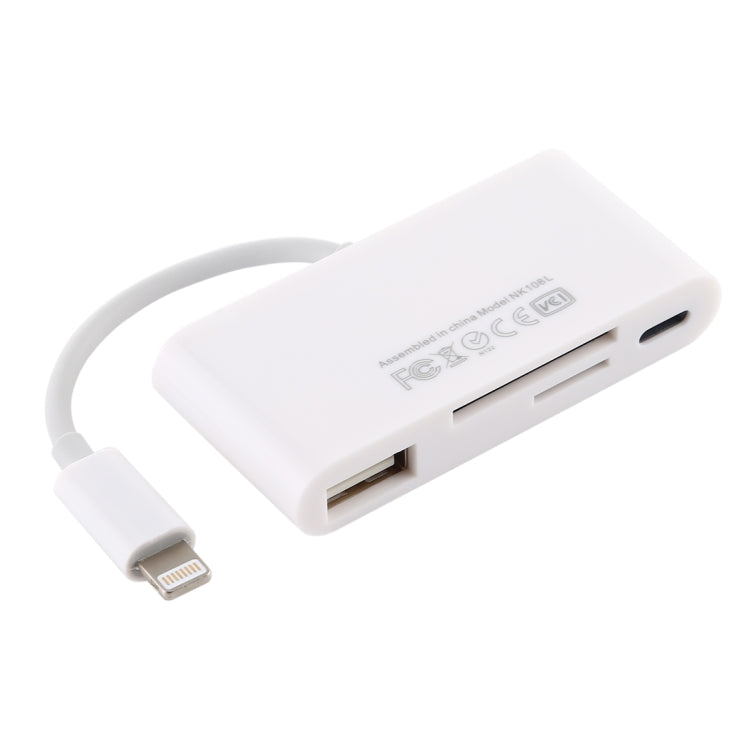 NK-108L 8 Pin to USB + TF Card + SD Card Camera Reader Adapter, Compatible with IOS 9.1 and Above...
