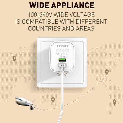 LDNIO A201 2.4A Dual USB Charging Head Travel Direct Charge Mobile Phone Adapter Charger With Mic...