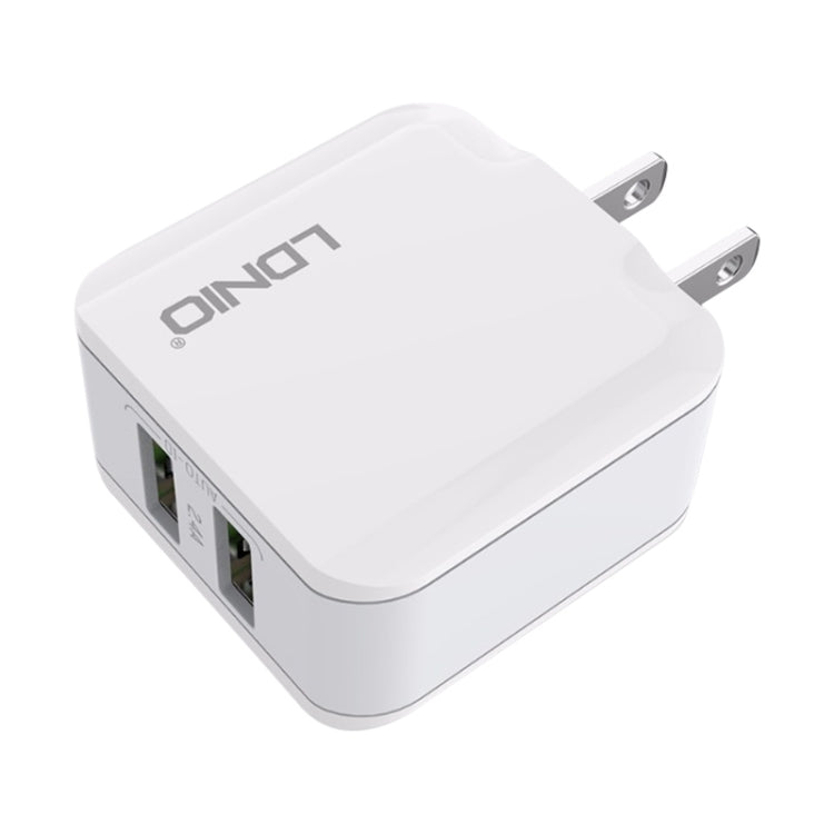 LDNIO A2201 2.4A Dual USB Charging Head Travel Direct Charge Mobile Phone Adapter Charger With 8 ...