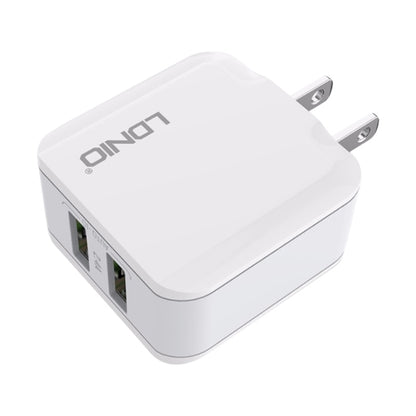 LDNIO A2201 2.4A Dual USB Charging Head Travel Direct Charge Mobile Phone Adapter Charger With 8 ...