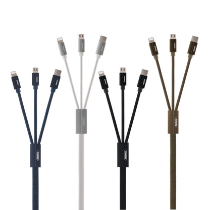 REMAX RC-094TH 1m 2.4A 3 in 1 USB to 8 Pin & USB-C / Type-C & Micro USB  Fast Charging Data Cable