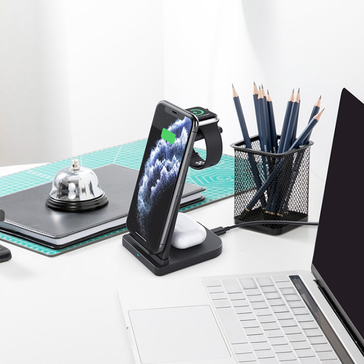 HQ-UD21 3 in 1 Folding Mobile Phone Watch Multi-Function Charging Stand Wireless Charger for iPho...