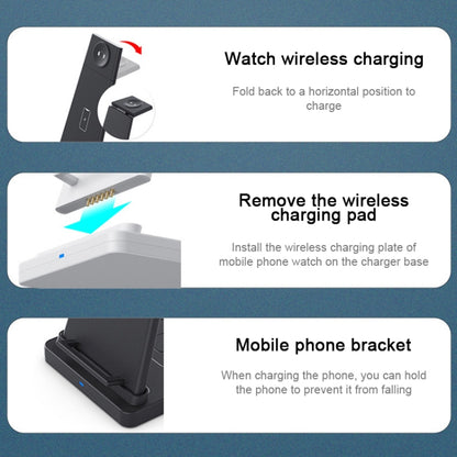 HQ-UD21 3 in 1 Folding Mobile Phone Watch Multi-Function Charging Stand Wireless Charger for iPho...