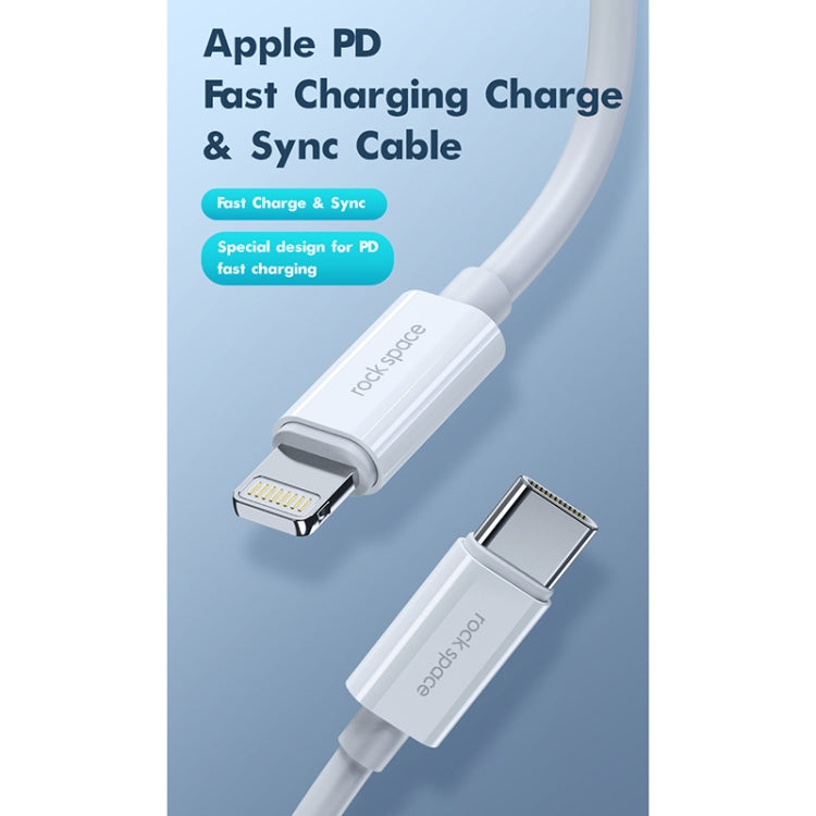 ROCK Space Z19 PD  20W 3A USB-C / Type-C to 8 Pin Fast Charging TPE Data Cable, Cable Length: 1m�...
