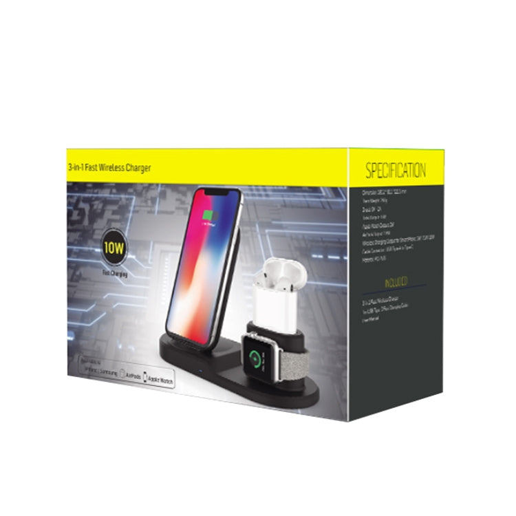 OJD-45 3 in 1 QI 10W Multi-function Wireless Charger for Mobile Phones & Watches & AirPods 2